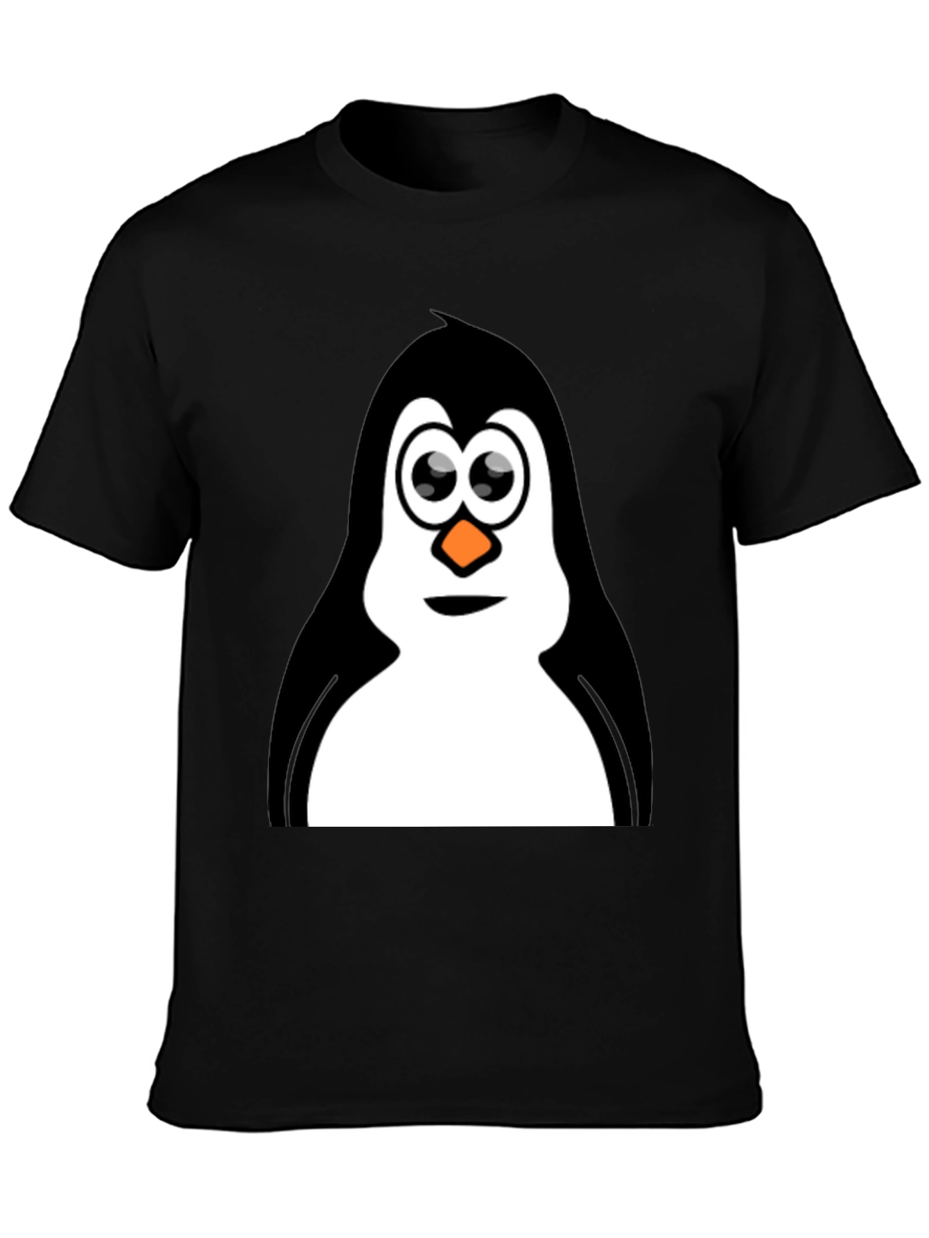 Penguin Graphic Tee - Black Cotton T-Shirt