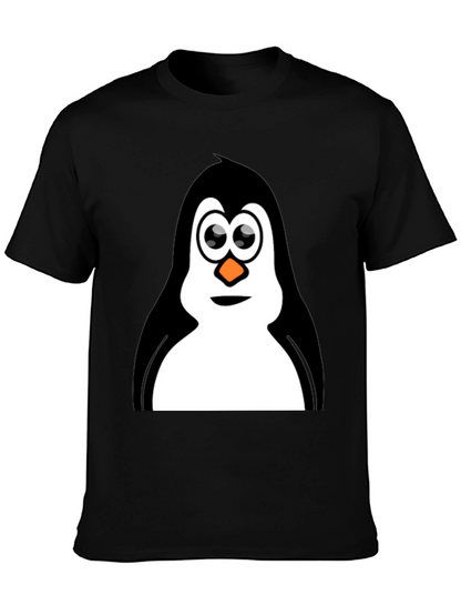 Penguin Graphic Tee - Black Cotton T-Shirt