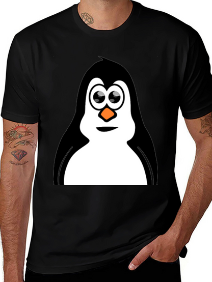 Penguin Graphic Tee - Black Cotton T-Shirt