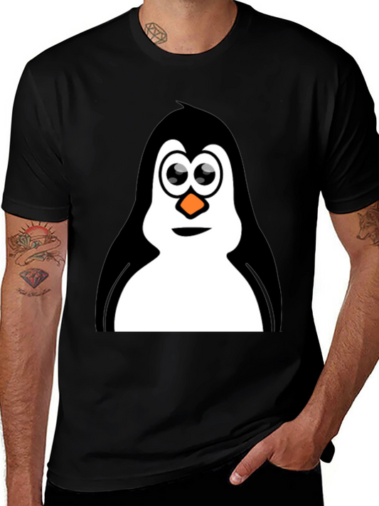 Penguin Graphic Tee - Black Cotton T-Shirt