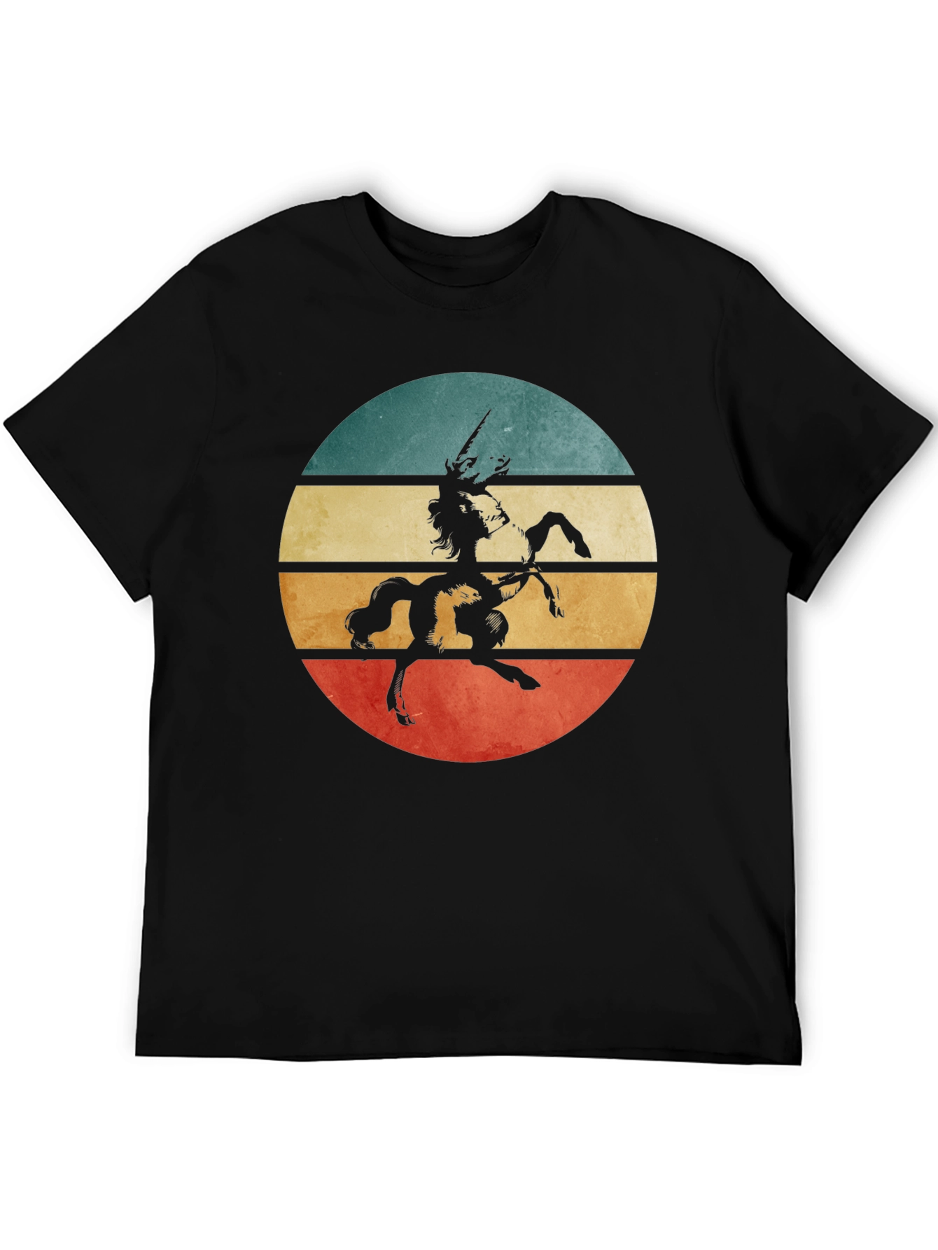 Retro Unicorn Graphic Tee - Black
