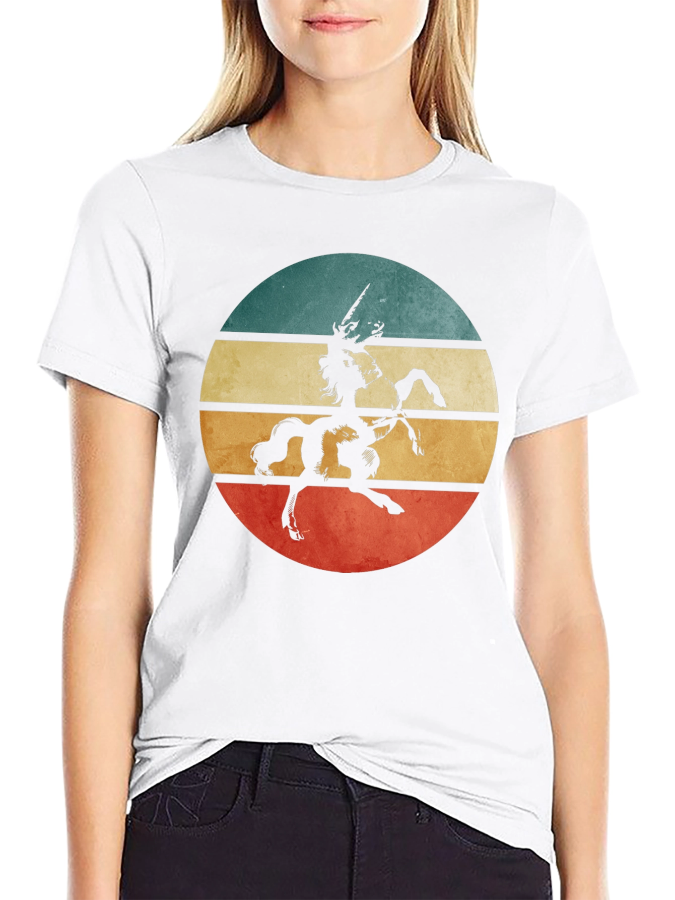 Retro Unicorn Graphic Tee - Black