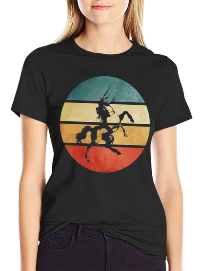 Retro Unicorn Graphic Tee - Black