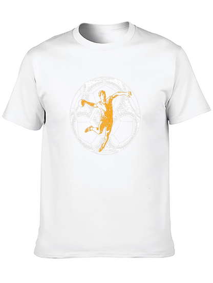 Handball Player Graphic T-Shirt - Black