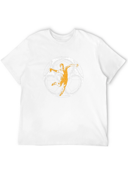 Handball Player Graphic T-Shirt - Black