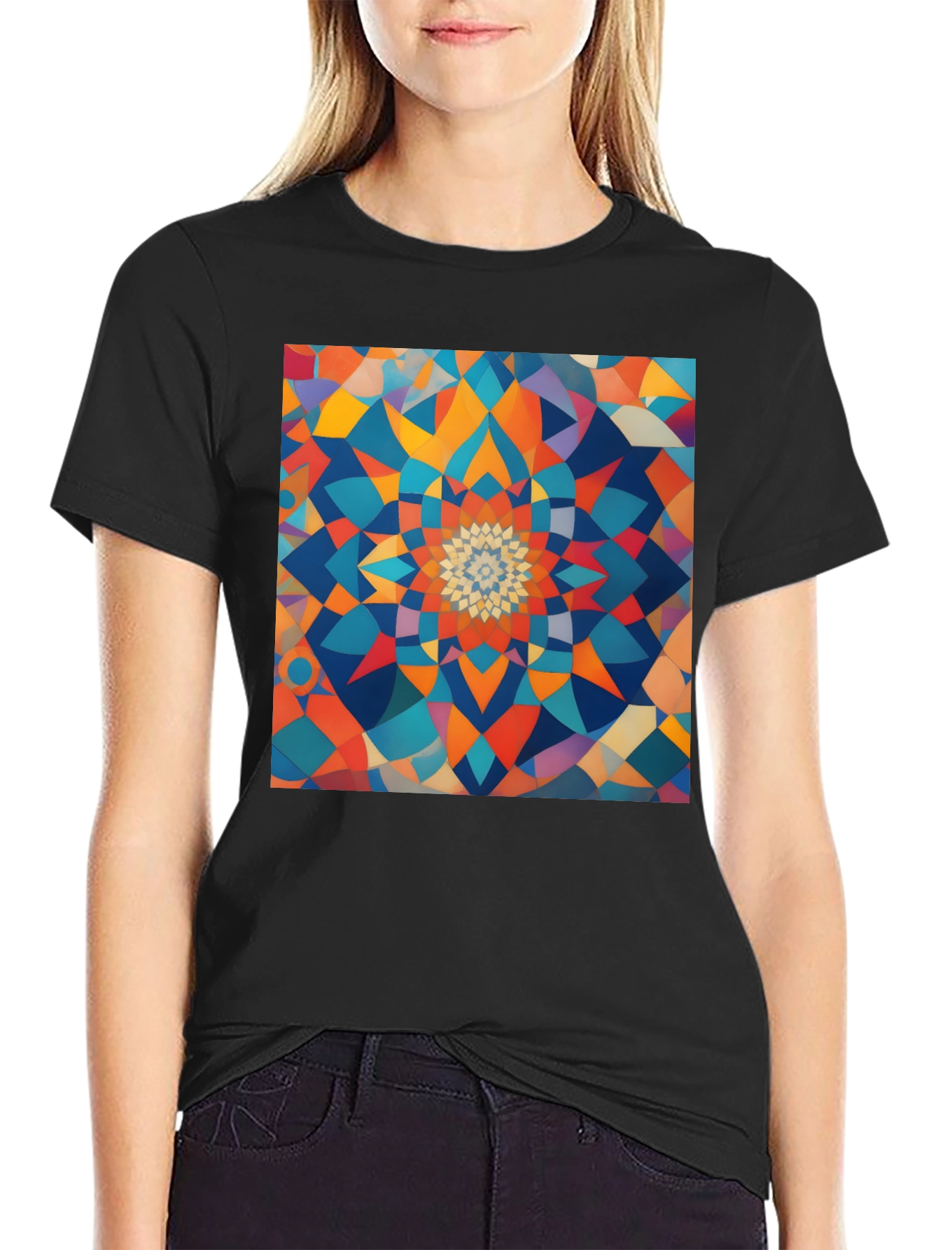 Geometric Mandala T-Shirt - Abstract Design