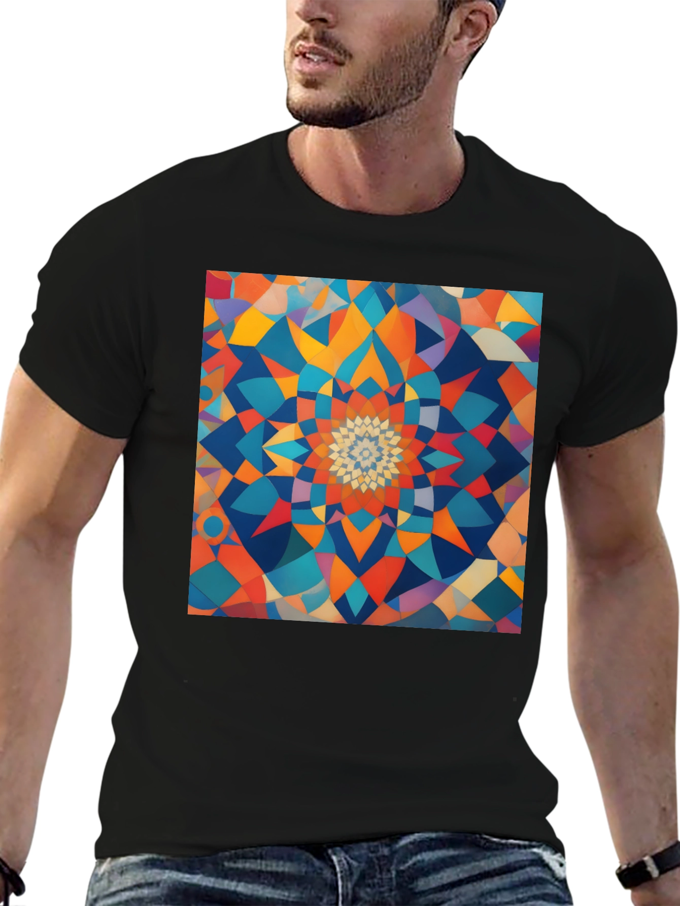 Geometric Mandala T-Shirt - Abstract Design