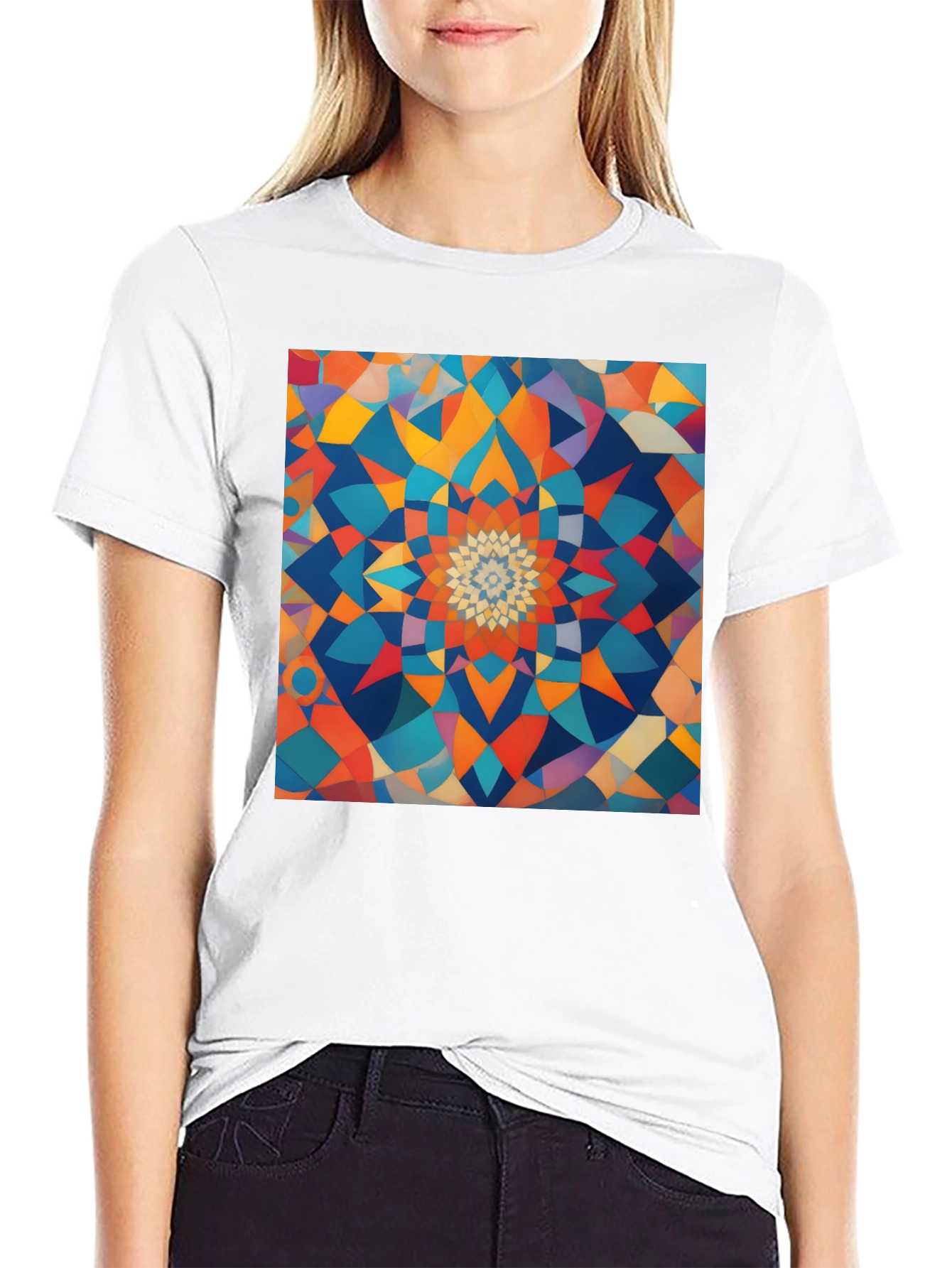 Geometric Mandala T-Shirt - Abstract Design