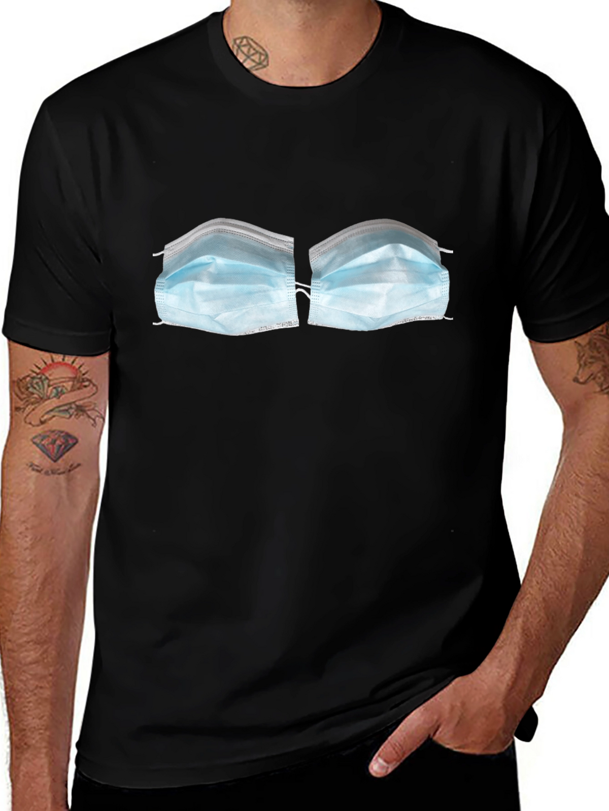 Face Mask Bra T-Shirt - Novelty Funny Top
