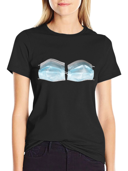Face Mask Bra T-Shirt - Novelty Funny Top