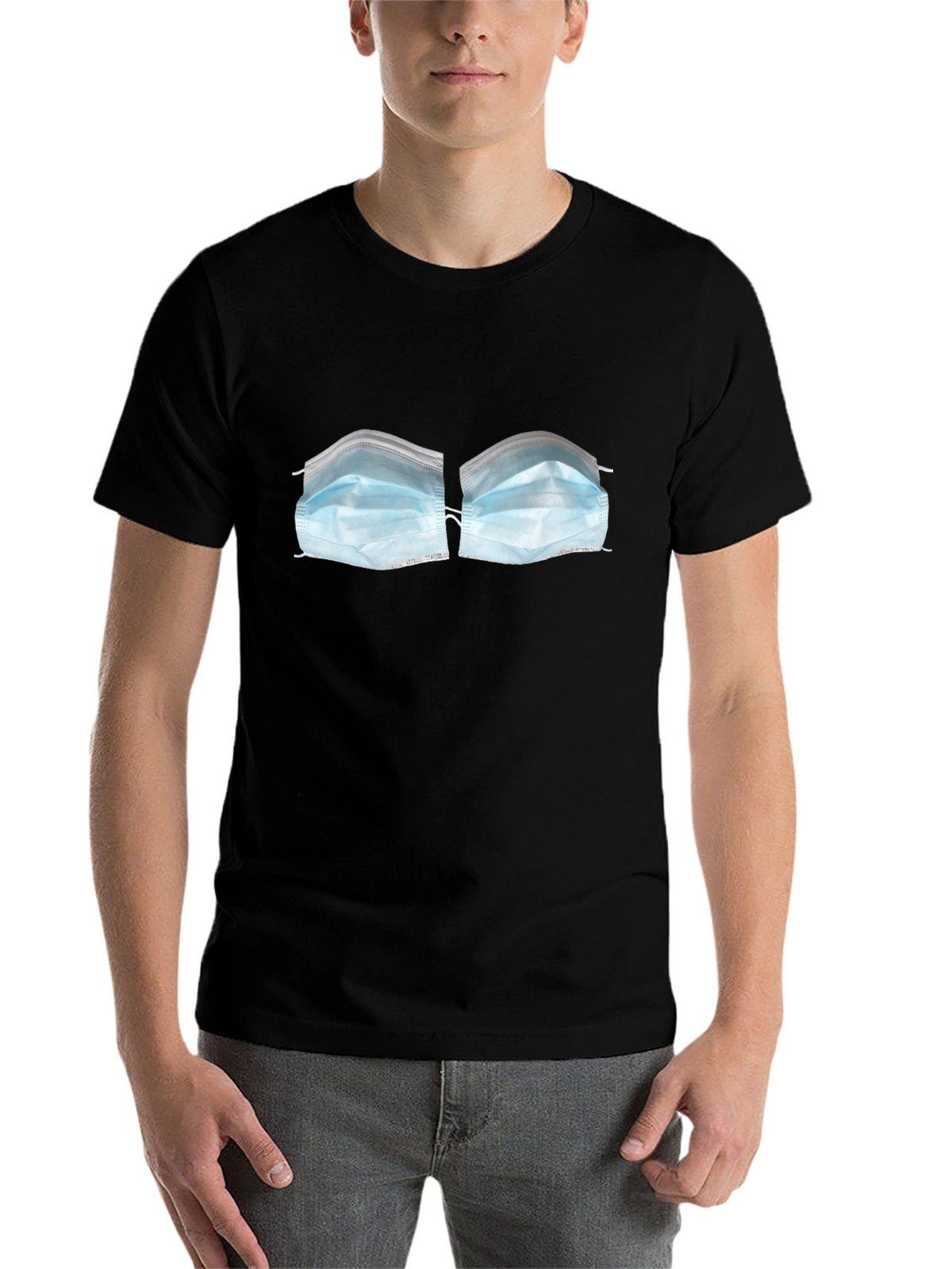 Face Mask Bra T-Shirt - Novelty Funny Top
