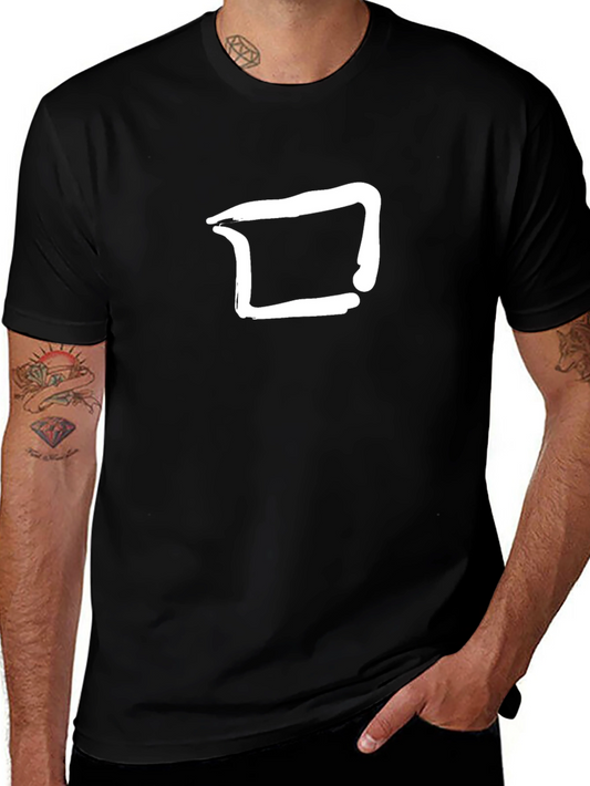 Minimalist Graphic Tee - Black Cotton Blend
