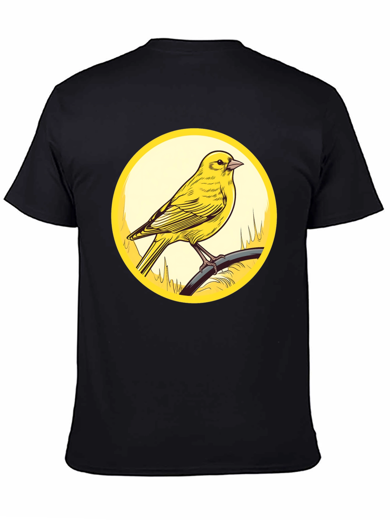 Canary Bird Graphic T-Shirt - Black