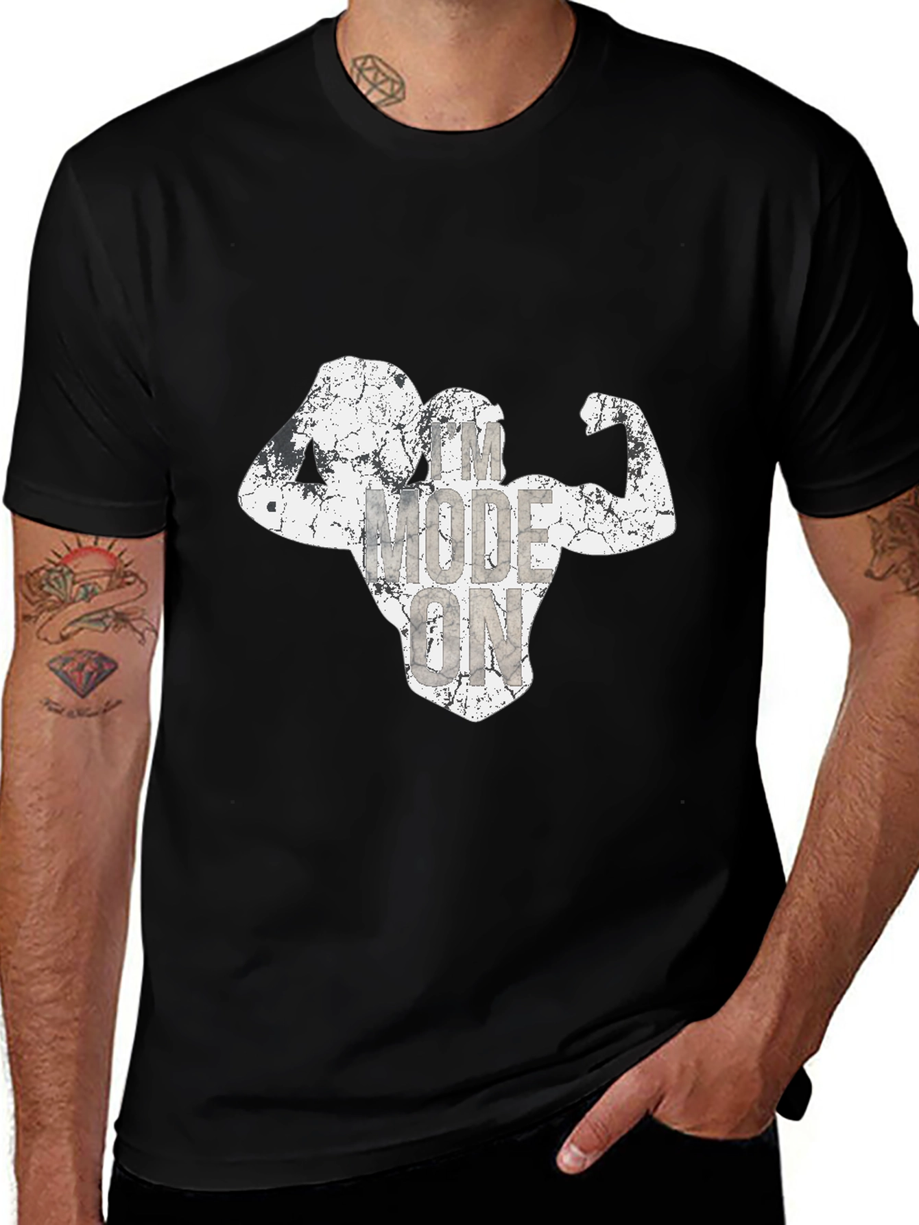 Workout Mode On Mens Black T-Shirt
