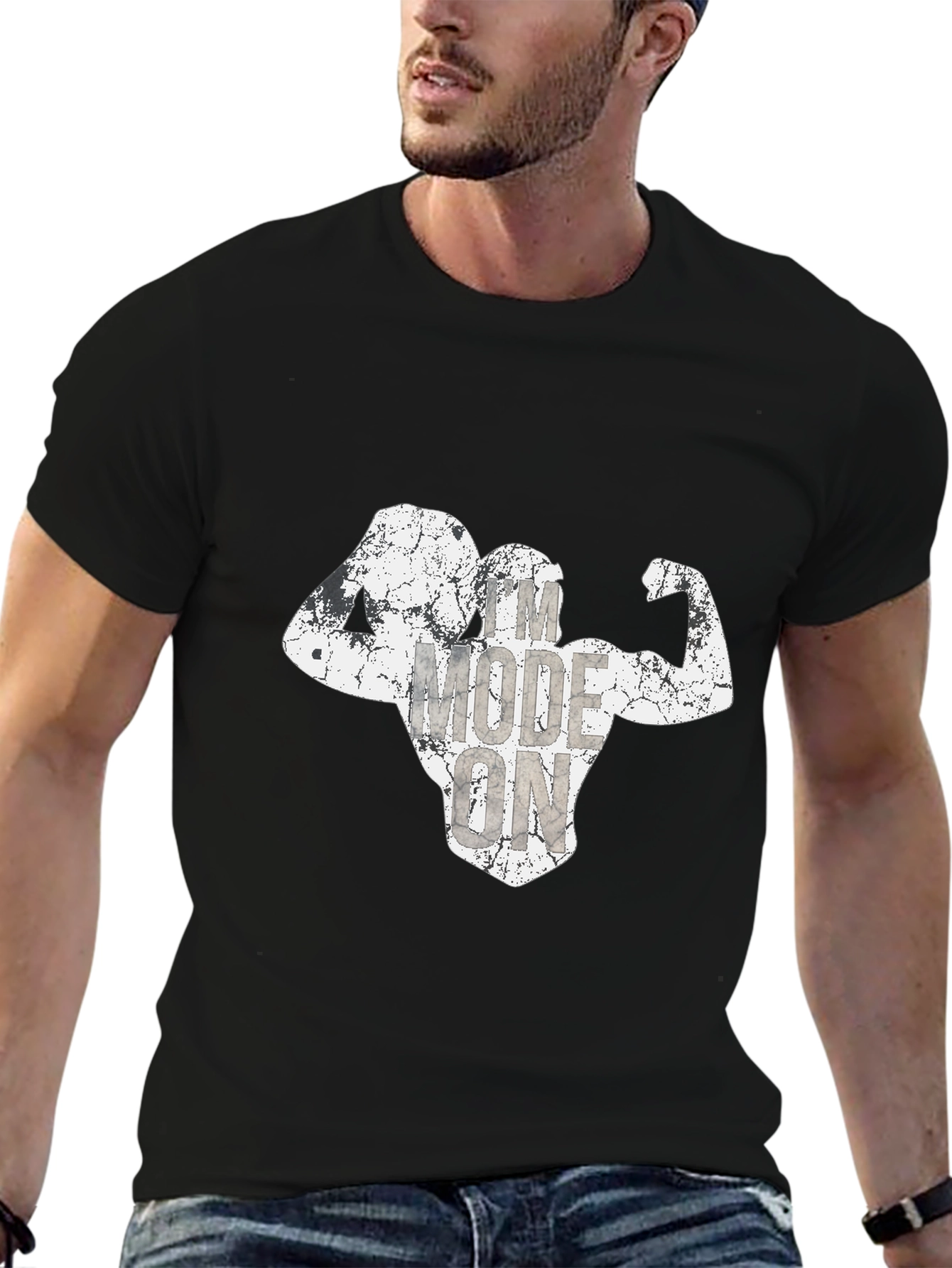 Workout Mode On Mens Black T-Shirt