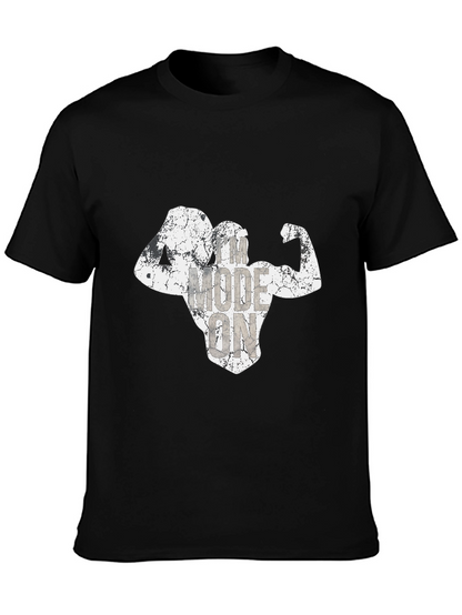 Workout Mode On Mens Black T-Shirt