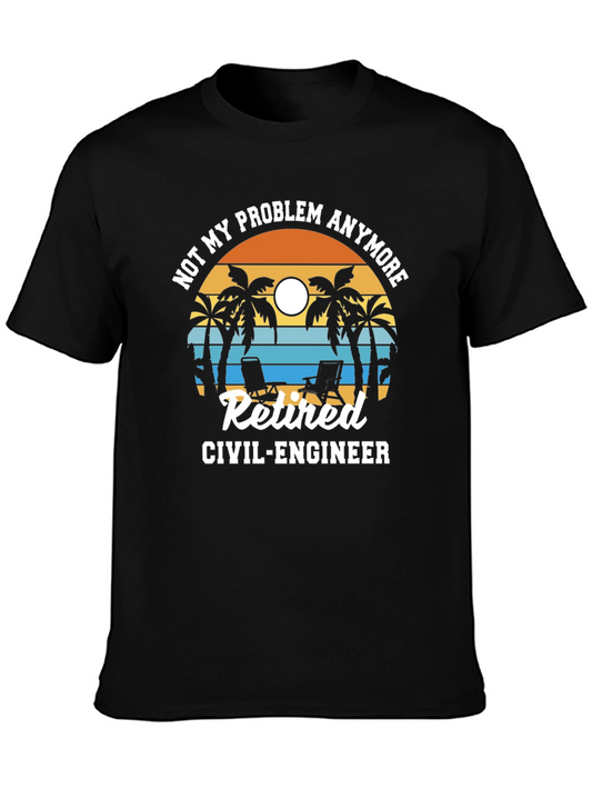 Retired Civil Engineer T-Shirt Palm Tree Design