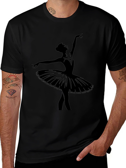 Ballerina Silhouette Graphic T-Shirt - Black