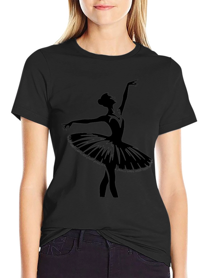 Ballerina Silhouette Graphic T-Shirt - Black