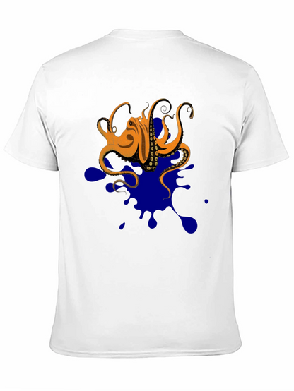 Octopus Ink Splatter T-Shirt - Unique Graphic Tee