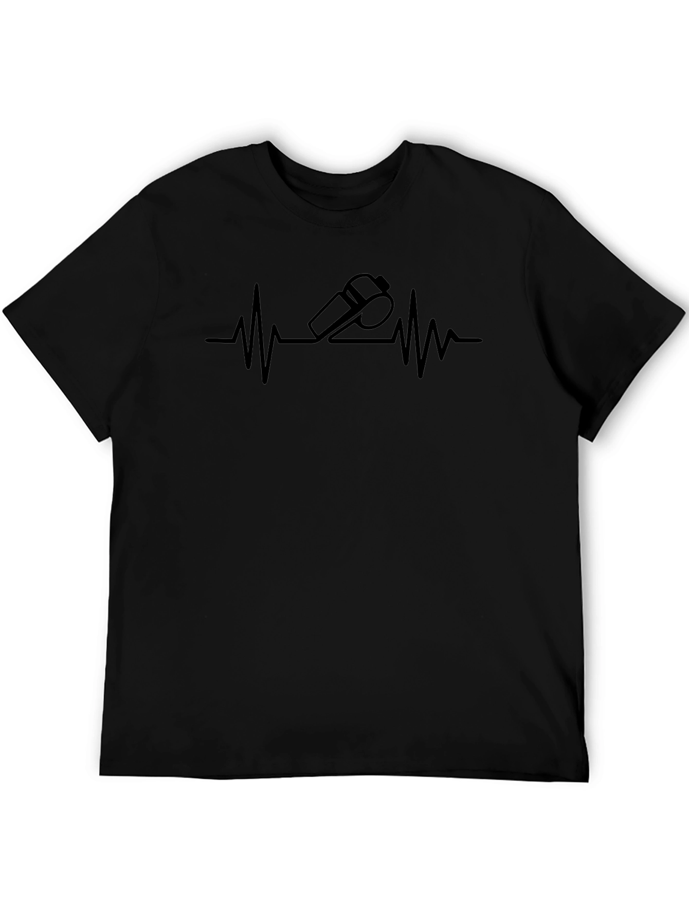 Heartbeat Whistle Graphic Tee - Black