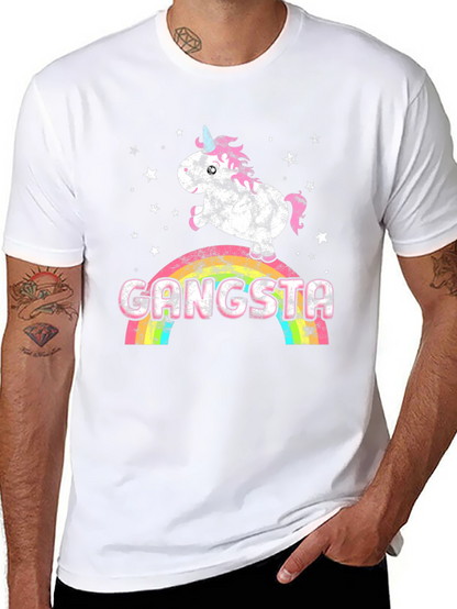 Gangsta Unicorn Rainbow Graphic Tee