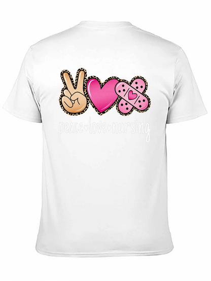 Peace Love Nursing Graphic T-Shirt