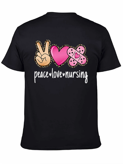Peace Love Nursing Graphic T-Shirt