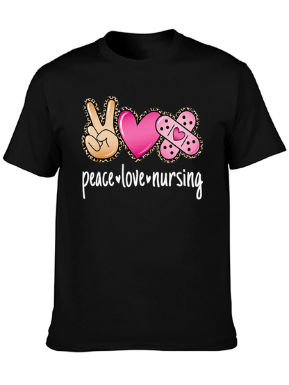 Peace Love Nursing Graphic T-Shirt