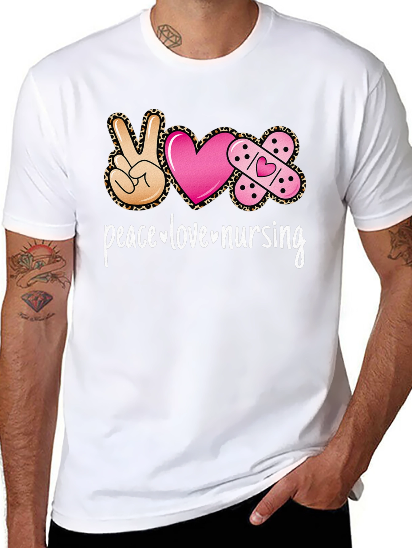 Peace Love Nursing Graphic T-Shirt