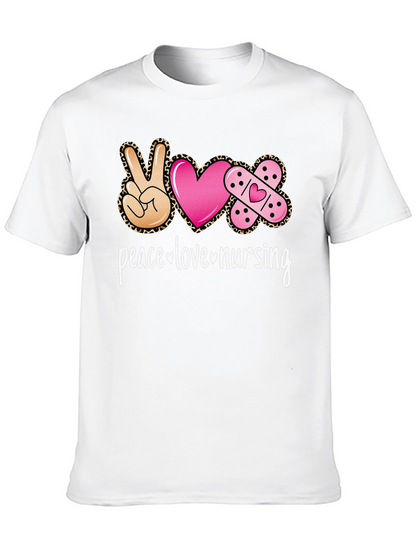 Peace Love Nursing Graphic T-Shirt