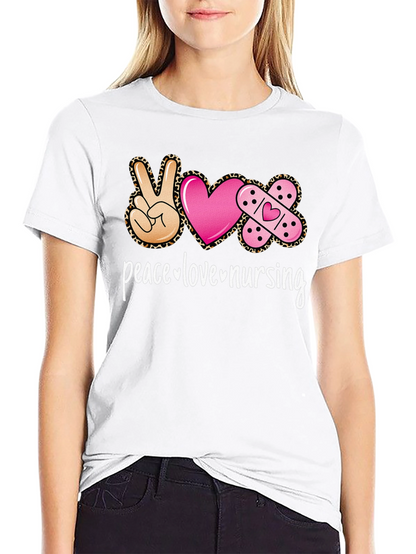 Peace Love Nursing Graphic T-Shirt