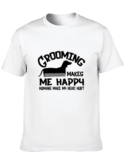 Grooming Makes Me Happy Black T-Shirt