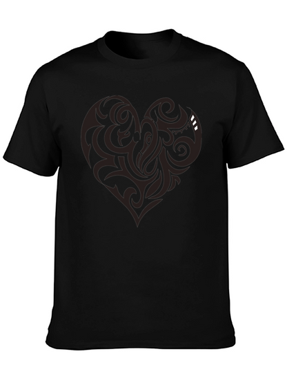Tribal Heart Graphic Black Tee