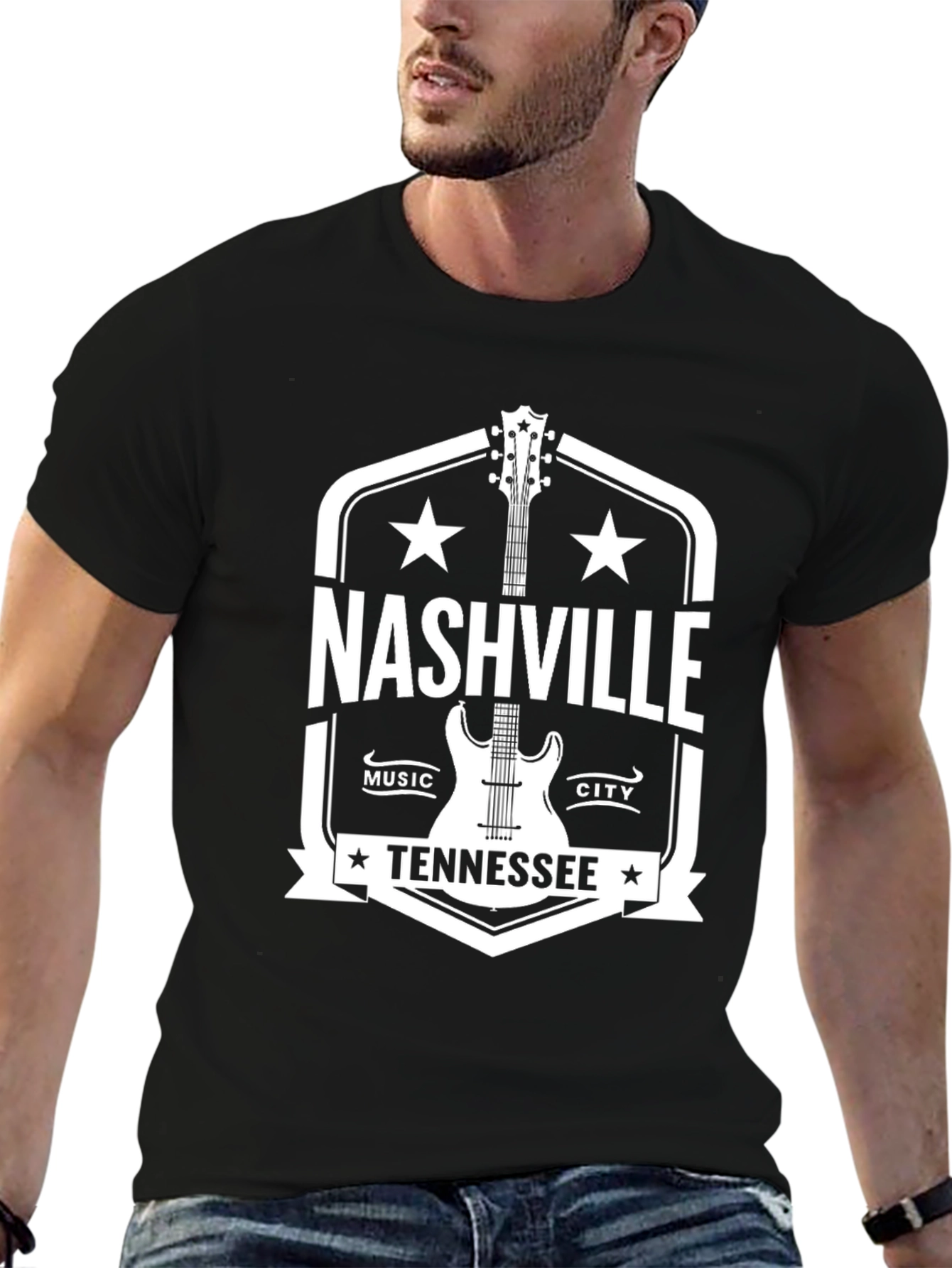 Nashville Tennessee Music City Guitar T-Shirt