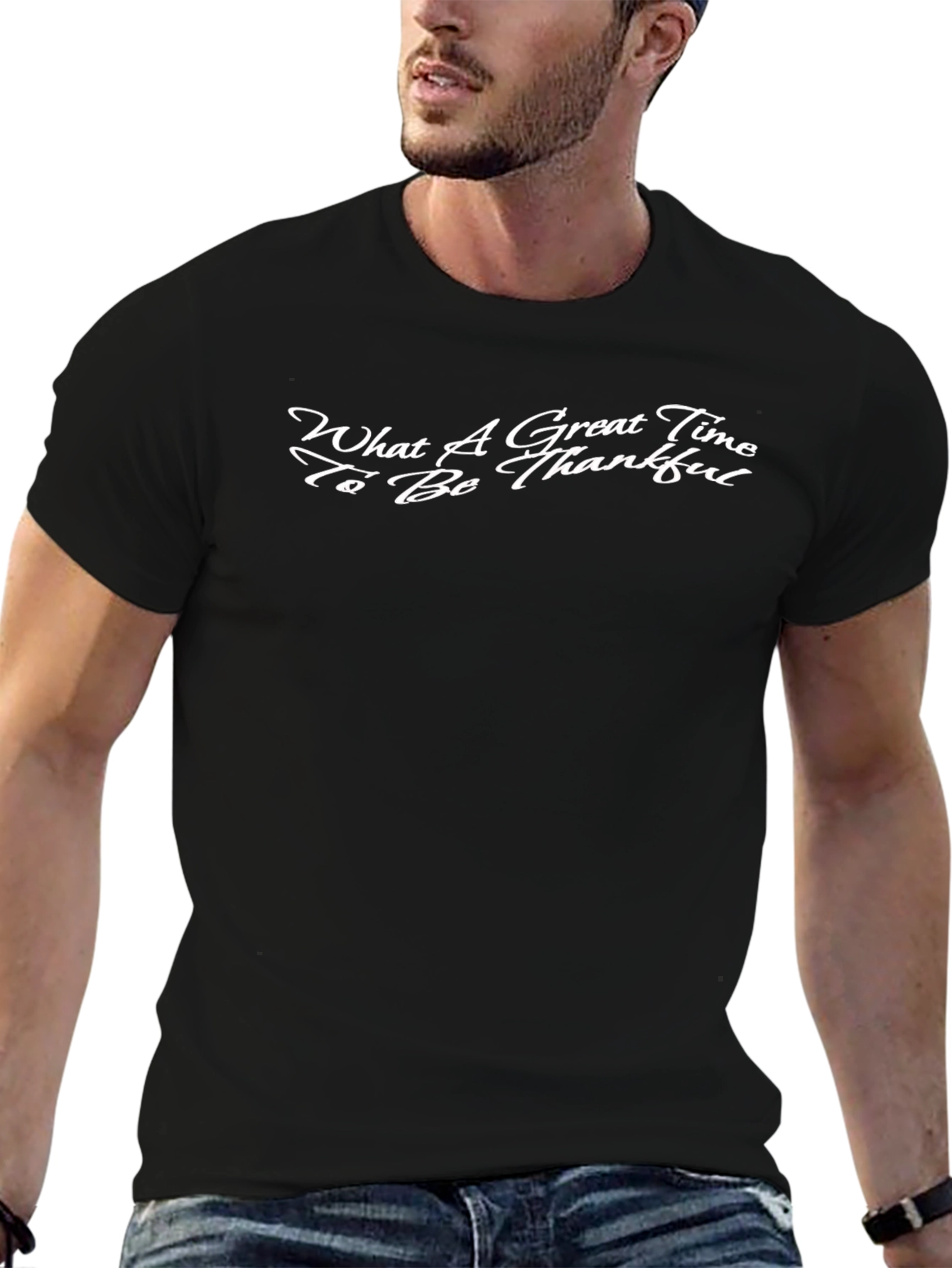 Great Time To Be Thankful Black Graphic Tee
