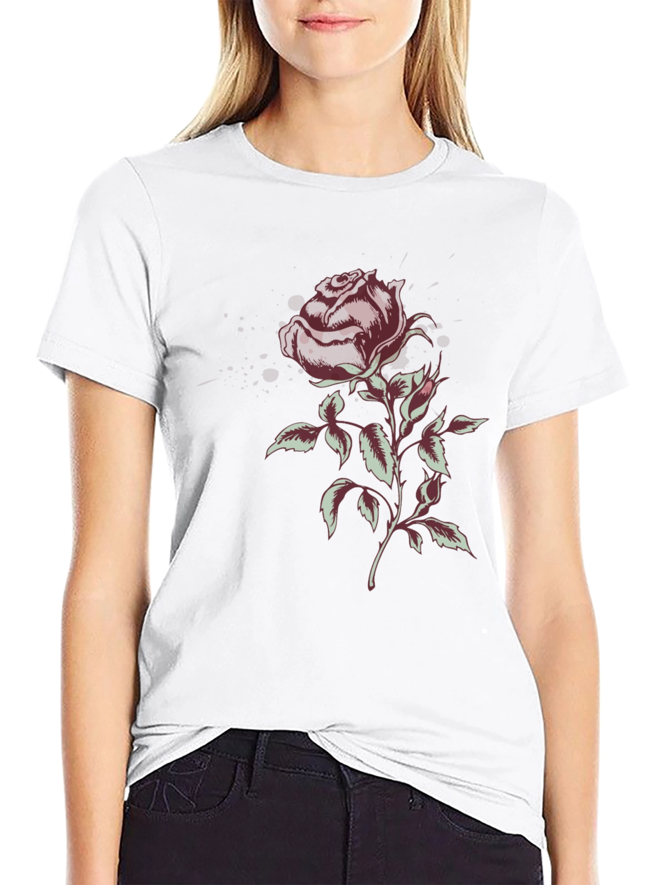 Rose Graphic T-Shirt - Stylish Floral Design