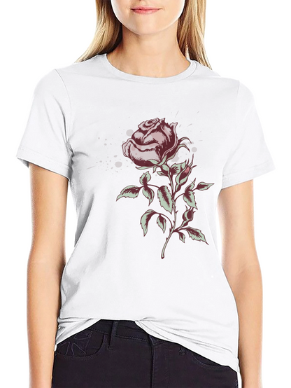 Rose Graphic T-Shirt - Stylish Floral Design