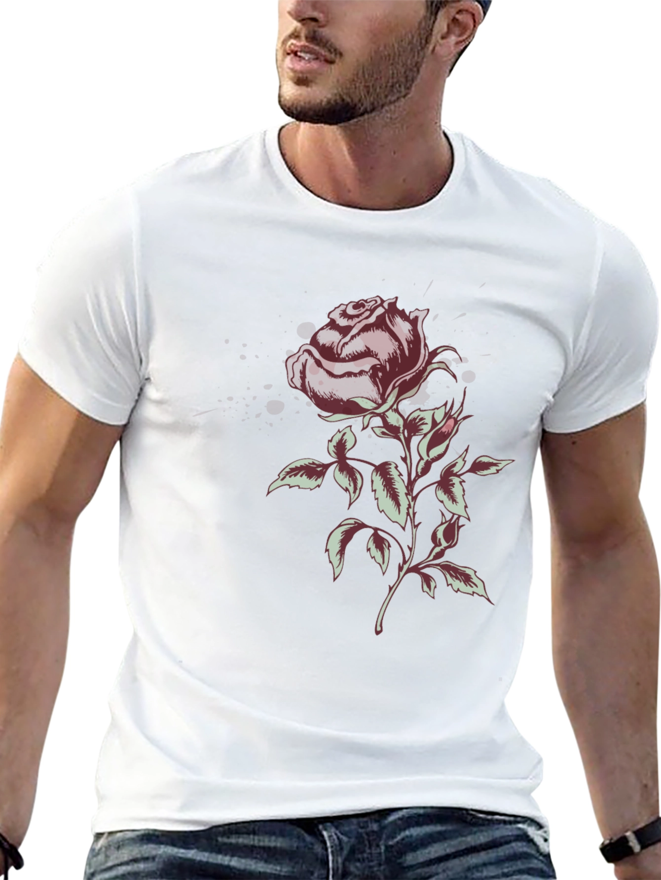 Rose Graphic T-Shirt - Stylish Floral Design