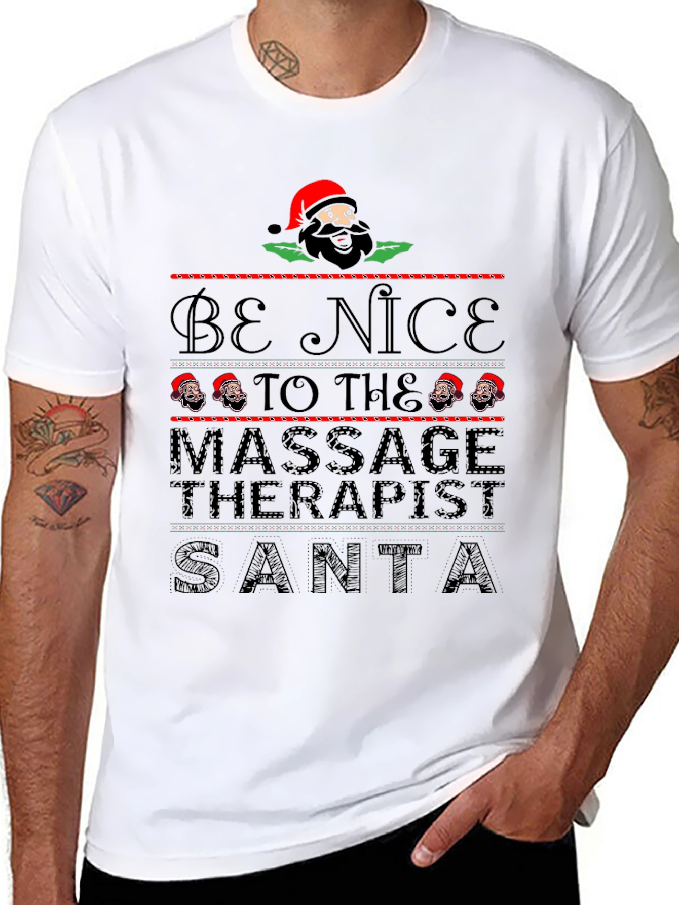 Funny Christmas Massage Therapist Santa T-Shirt