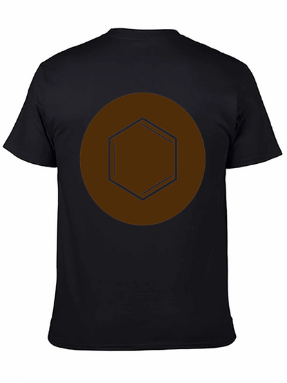 Geometric Hexagon Graphic Tee - Modern Casual Style