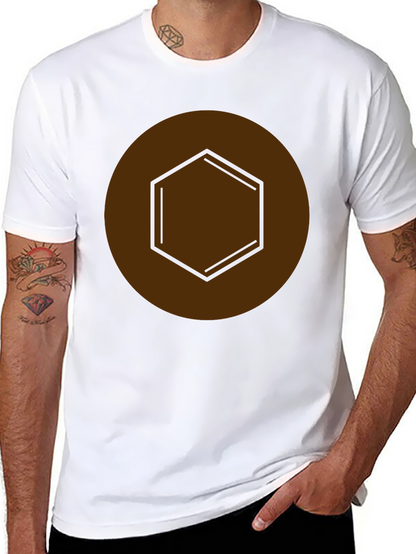 Geometric Hexagon Graphic Tee - Modern Casual Style