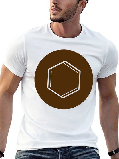 Geometric Hexagon Graphic Tee - Modern Casual Style