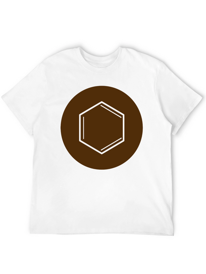 Geometric Hexagon Graphic Tee - Modern Casual Style