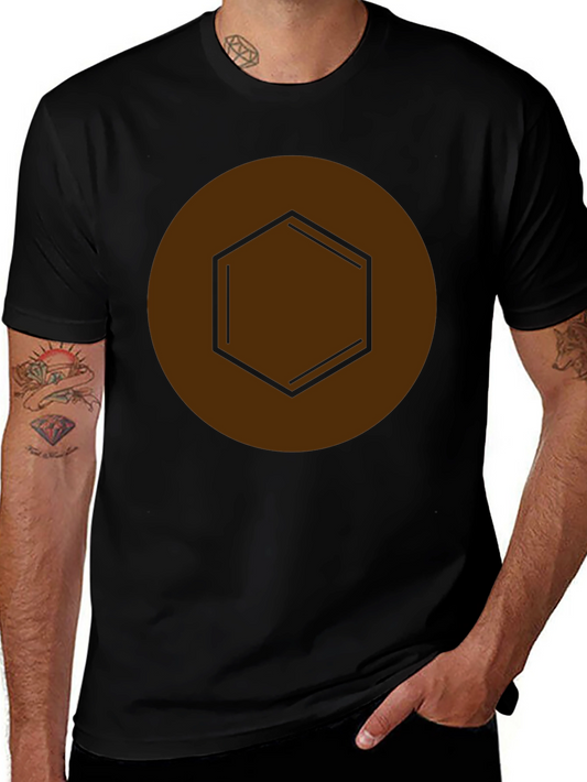 Geometric Hexagon Graphic Tee - Modern Casual Style