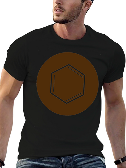Geometric Hexagon Graphic Tee - Modern Casual Style