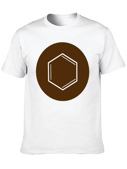 Geometric Hexagon Graphic Tee - Modern Casual Style