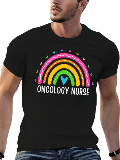 Oncology Nurse Rainbow Heart T-Shirt