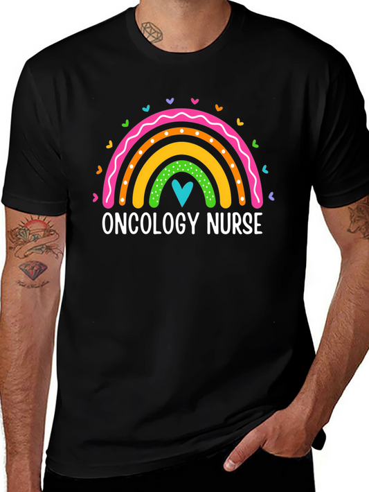 Oncology Nurse Rainbow Heart T-Shirt