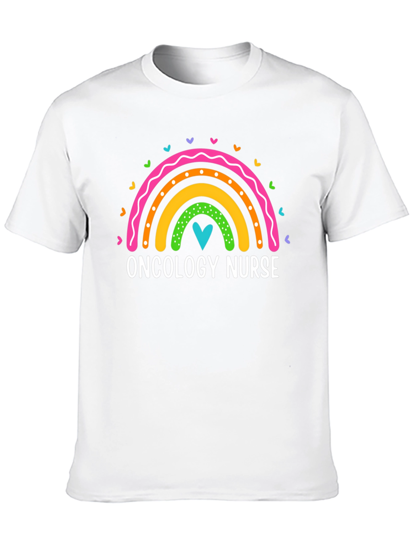 Oncology Nurse Rainbow Heart T-Shirt